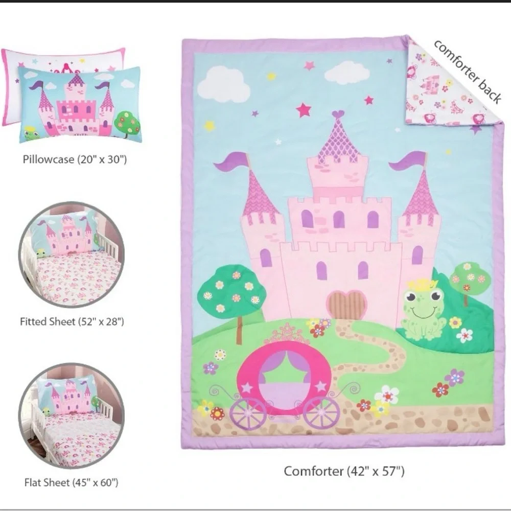 New 🌟Princess Storyland- 4 Piece Toddler Bedding Set